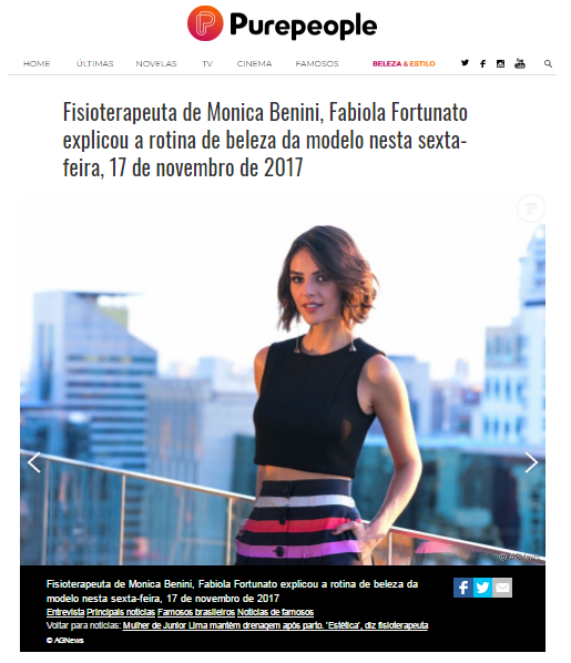 Purepeople: Fabiola Fortunato explica a rotina de beleza da modelo Monica Benini